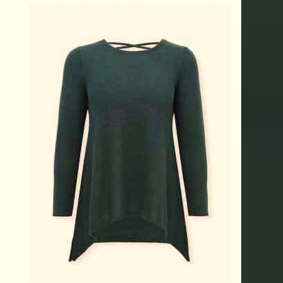Torrid Plush Dark Green  Lattice Back Top/Sweater - Picture 6 of 10